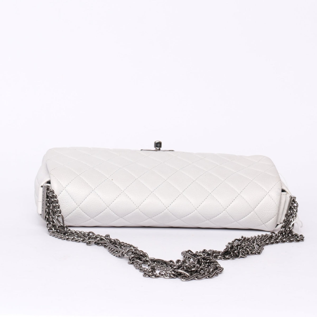 Chanel White Calfskin Leather Quilted Chain Flap (Copy)