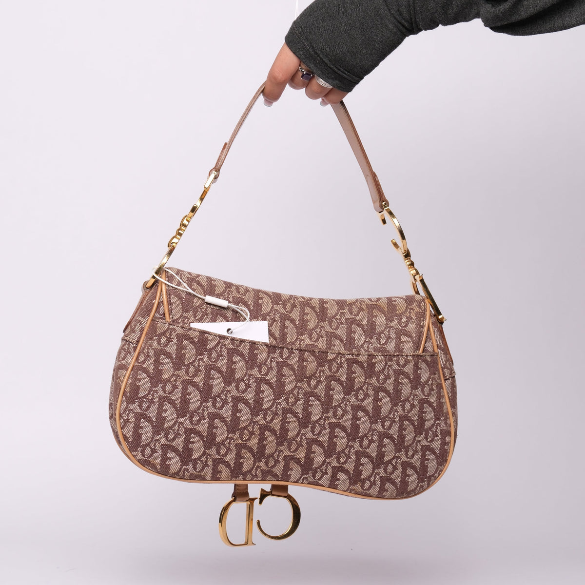 Christian Dior Love Brown Monogram Double Saddle