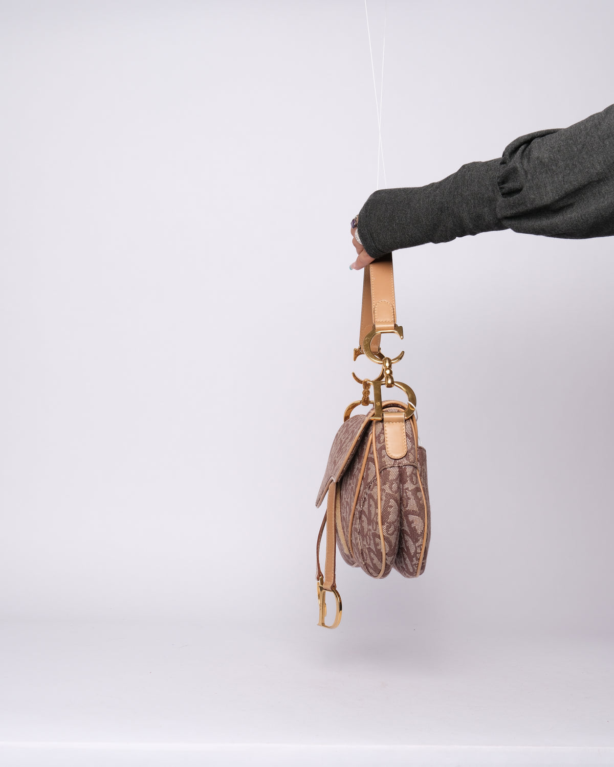 Christian Dior Love Brown Monogram Double Saddle