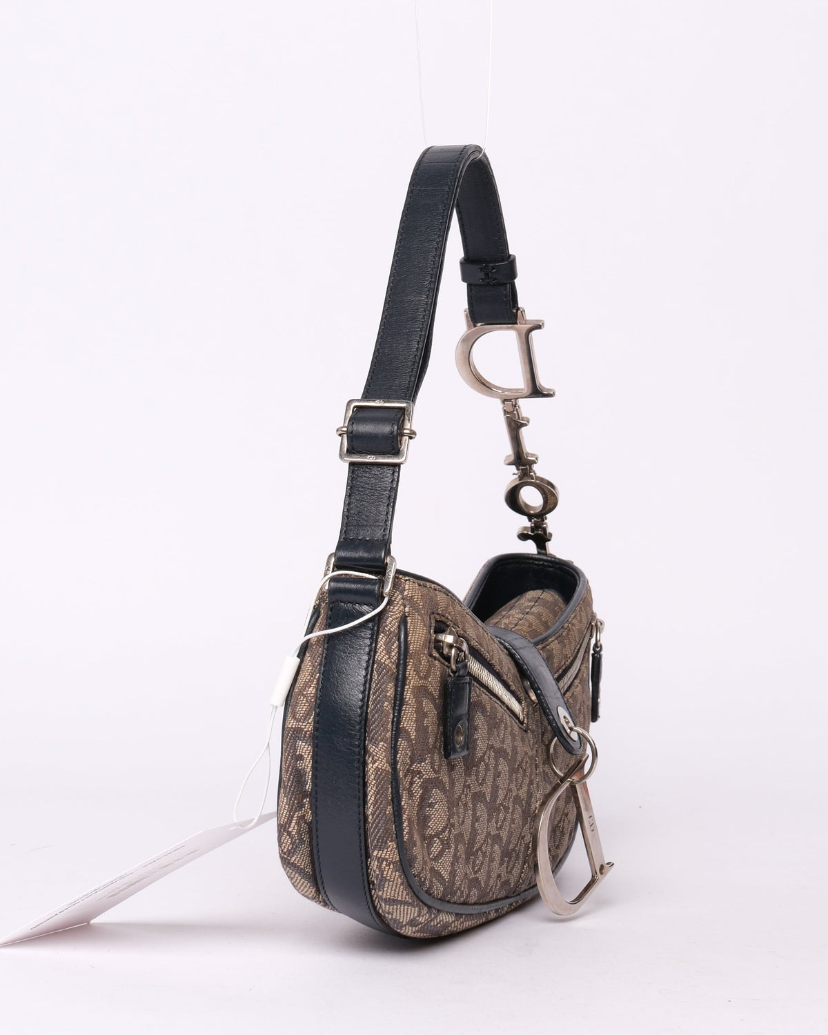 Christian Dior Blue Trotter Monogram Charms Shoulder Bag