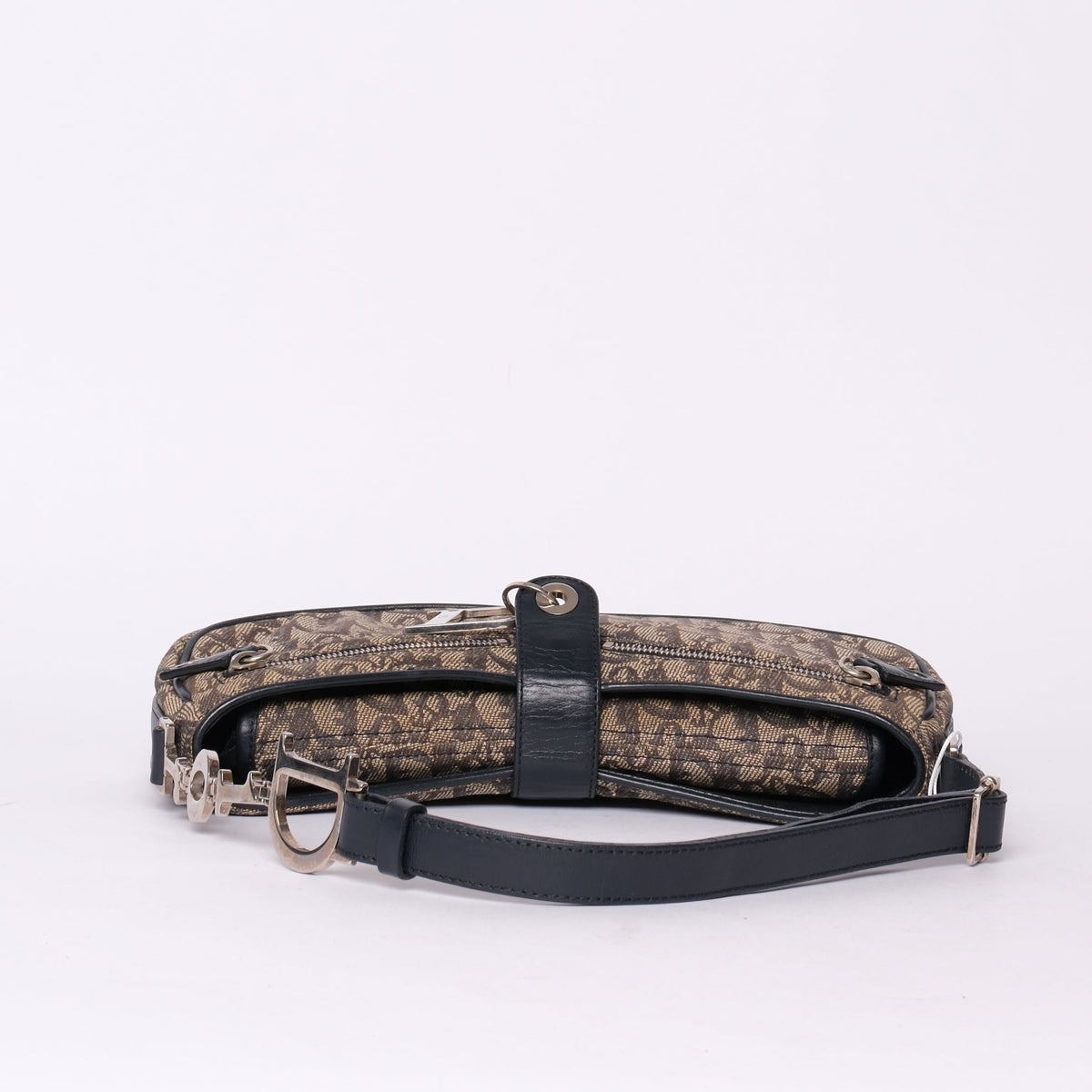 Christian Dior Blue Trotter Monogram Charms Shoulder Bag
