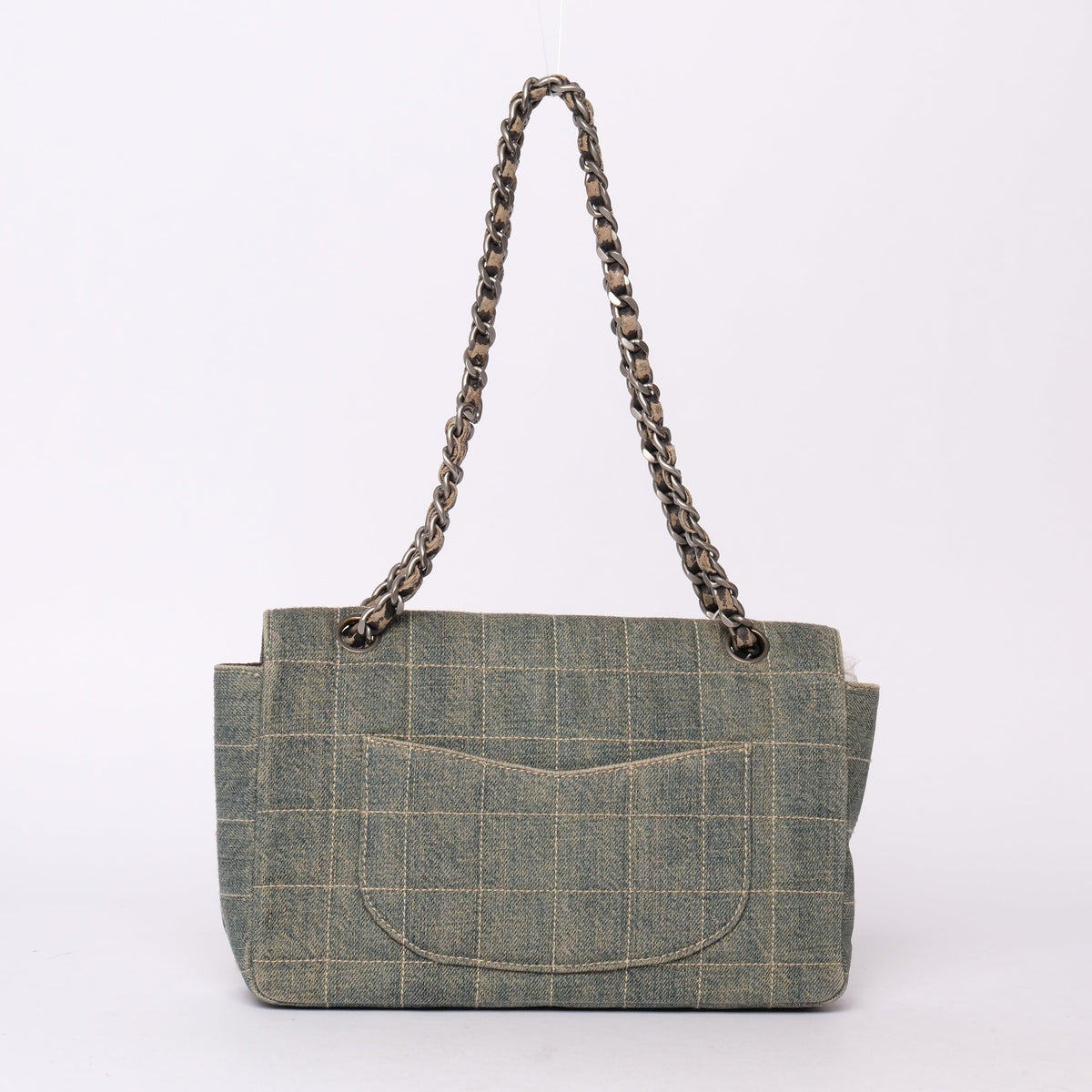 Chanel Denim Chocolate Bar Quilted Flap Shoulder Bag