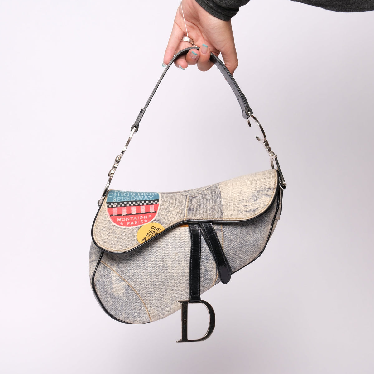 Christian Dior Denim Speedway Saddle Shoulder Bag