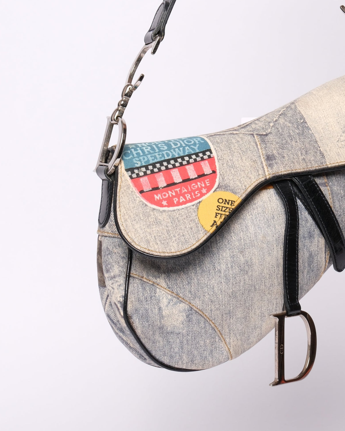 Christian Dior Denim Speedway Saddle Shoulder Bag