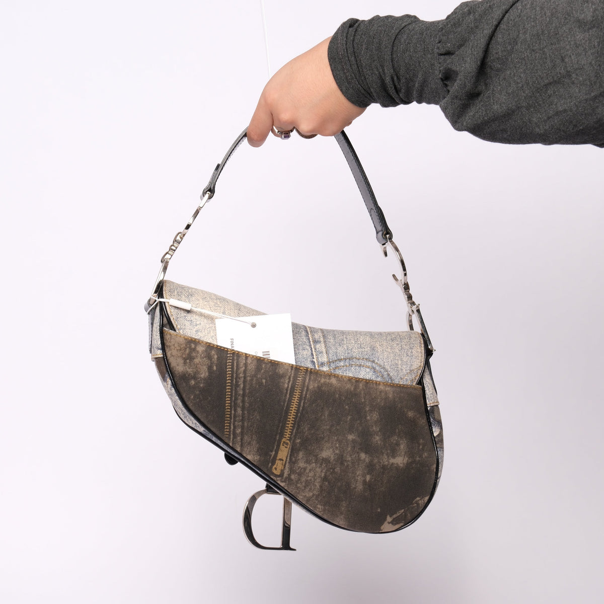 Christian Dior Denim Speedway Saddle Shoulder Bag