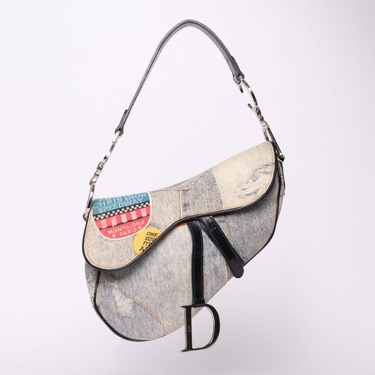 Christian Dior Denim Speedway Saddle Shoulder Bag