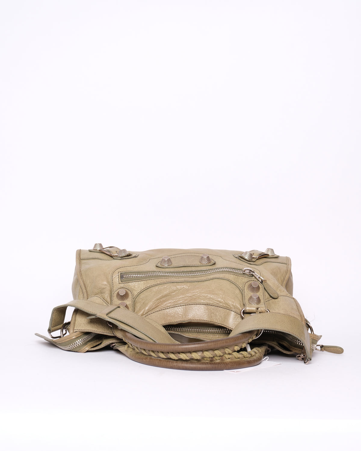 Balenciaga Matcha Green City Bag w/ Silver Giant Hardware