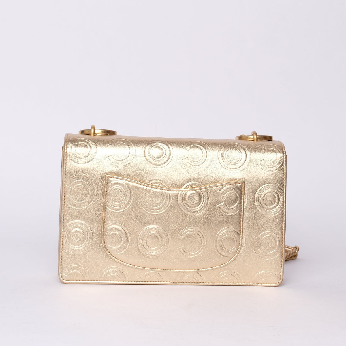 Chanel Gold Metallic Lambskin Leather COCO Monogram Flap