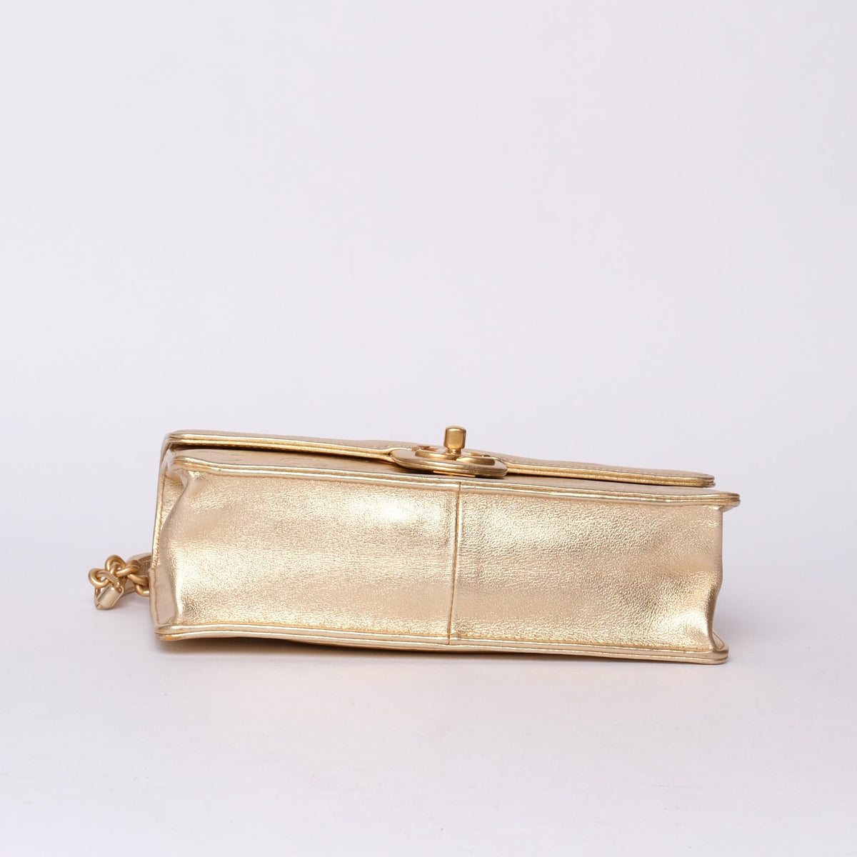 Chanel Gold Metallic Lambskin Leather COCO Monogram Flap