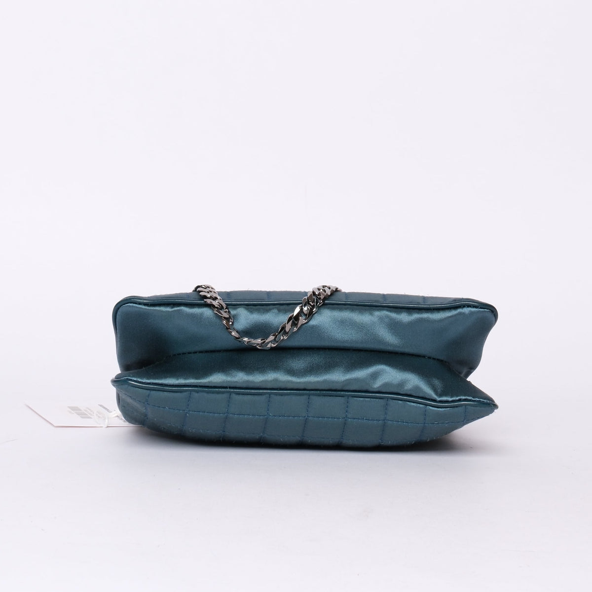 Chanel Teal Satin Chocolate Bar Frame Bag