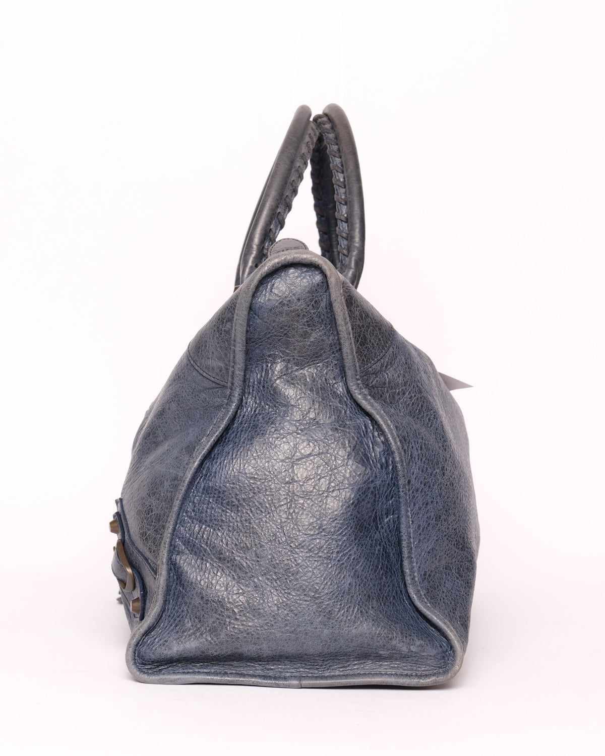 Balenciaga Navy Blue Work City Bag w/ Bronze Hardware