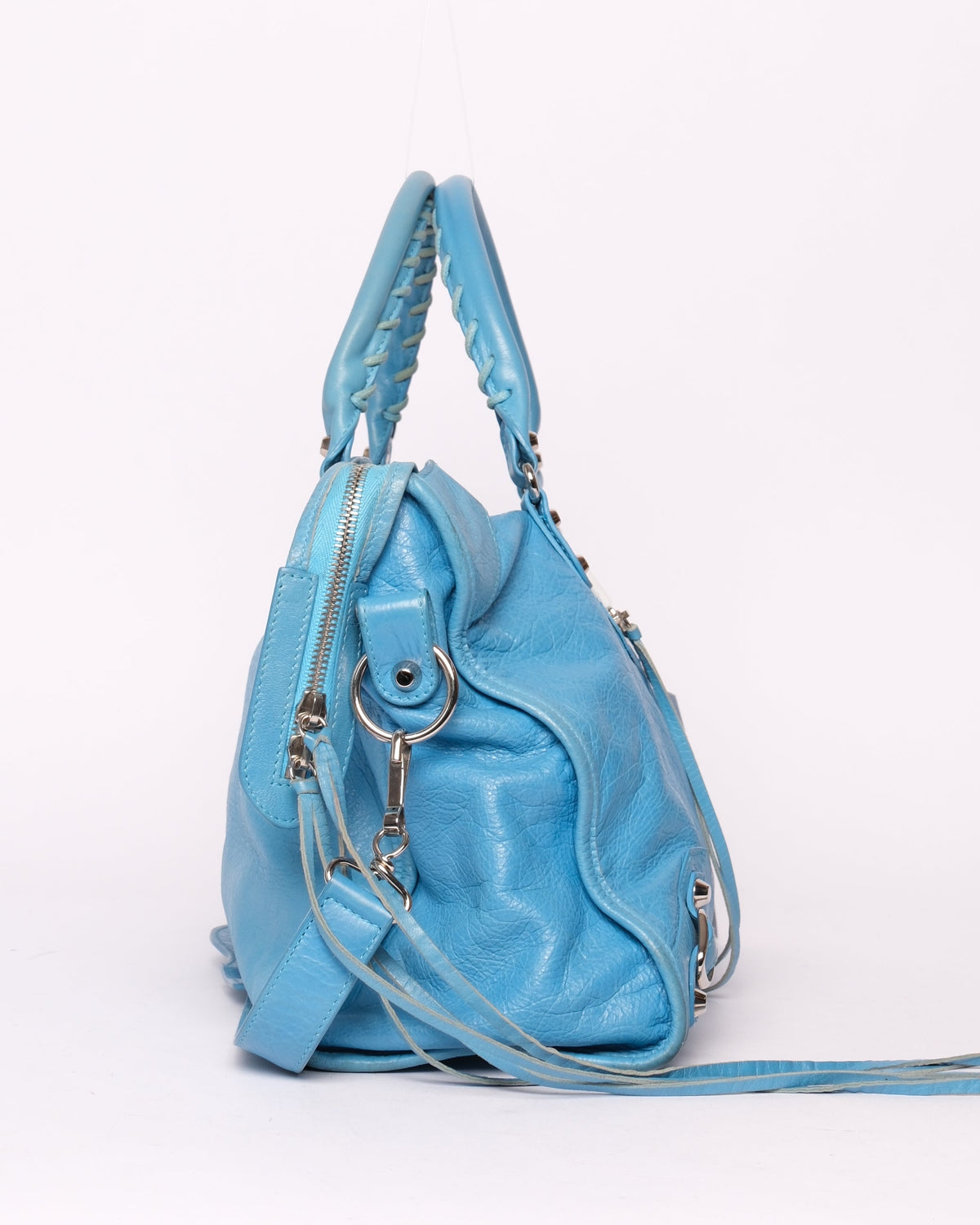 Balenciaga Sky Blue City Bag w/ Silver Hardware