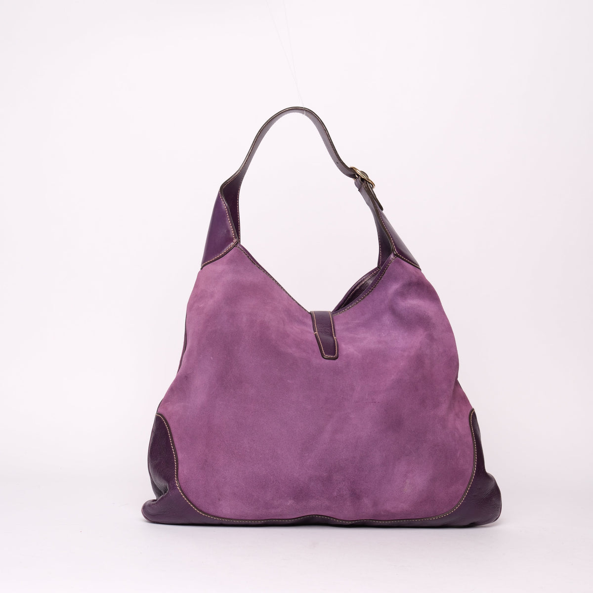 Gucci Purple Suede Jumbo Studded Jackie Shoulder Bag