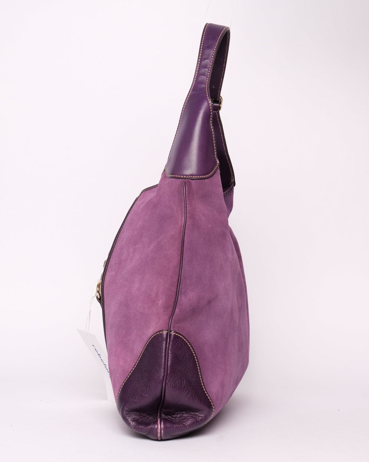 Gucci Purple Suede Jumbo Studded Jackie Shoulder Bag