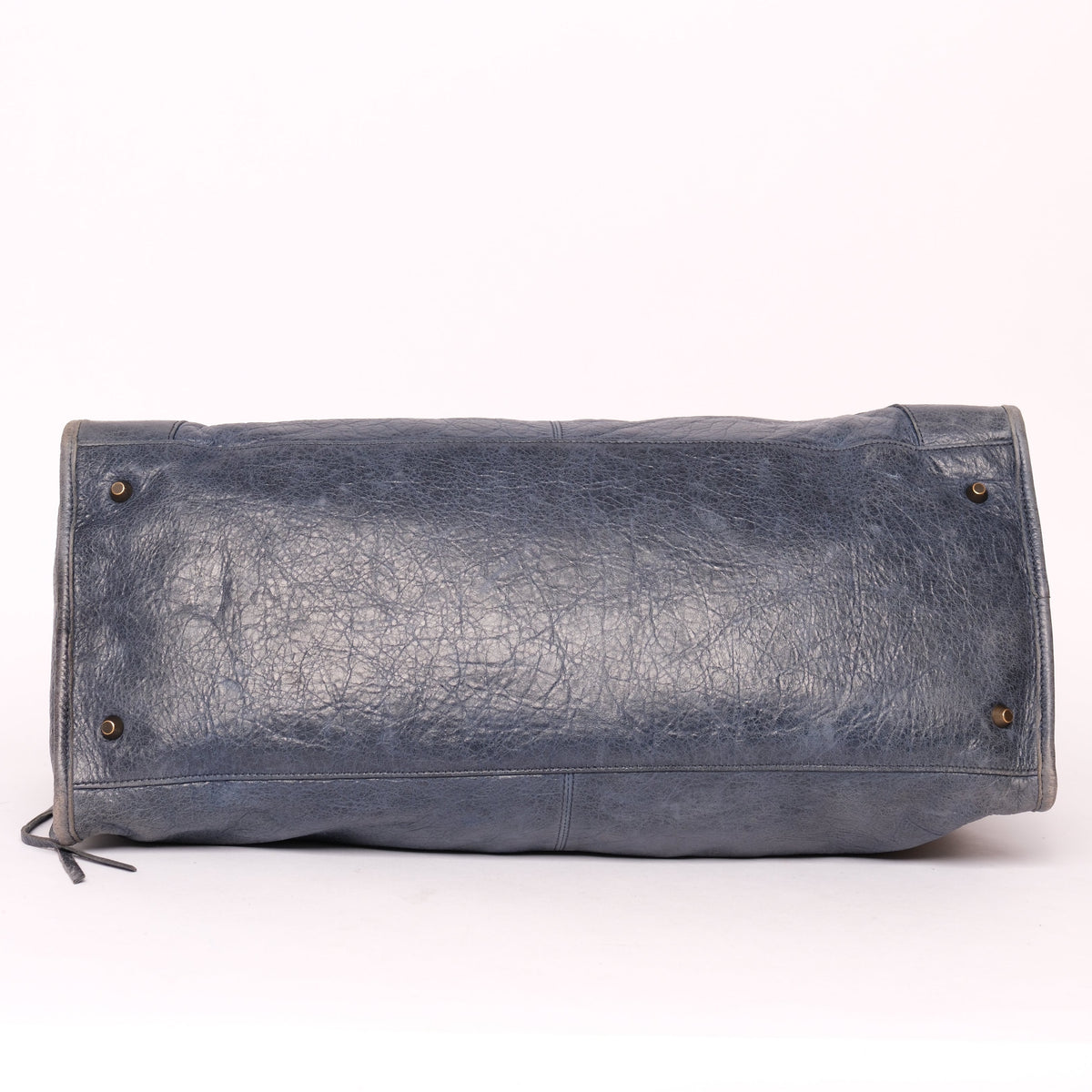 Balenciaga Navy Blue Work City Bag w/ Bronze Hardware