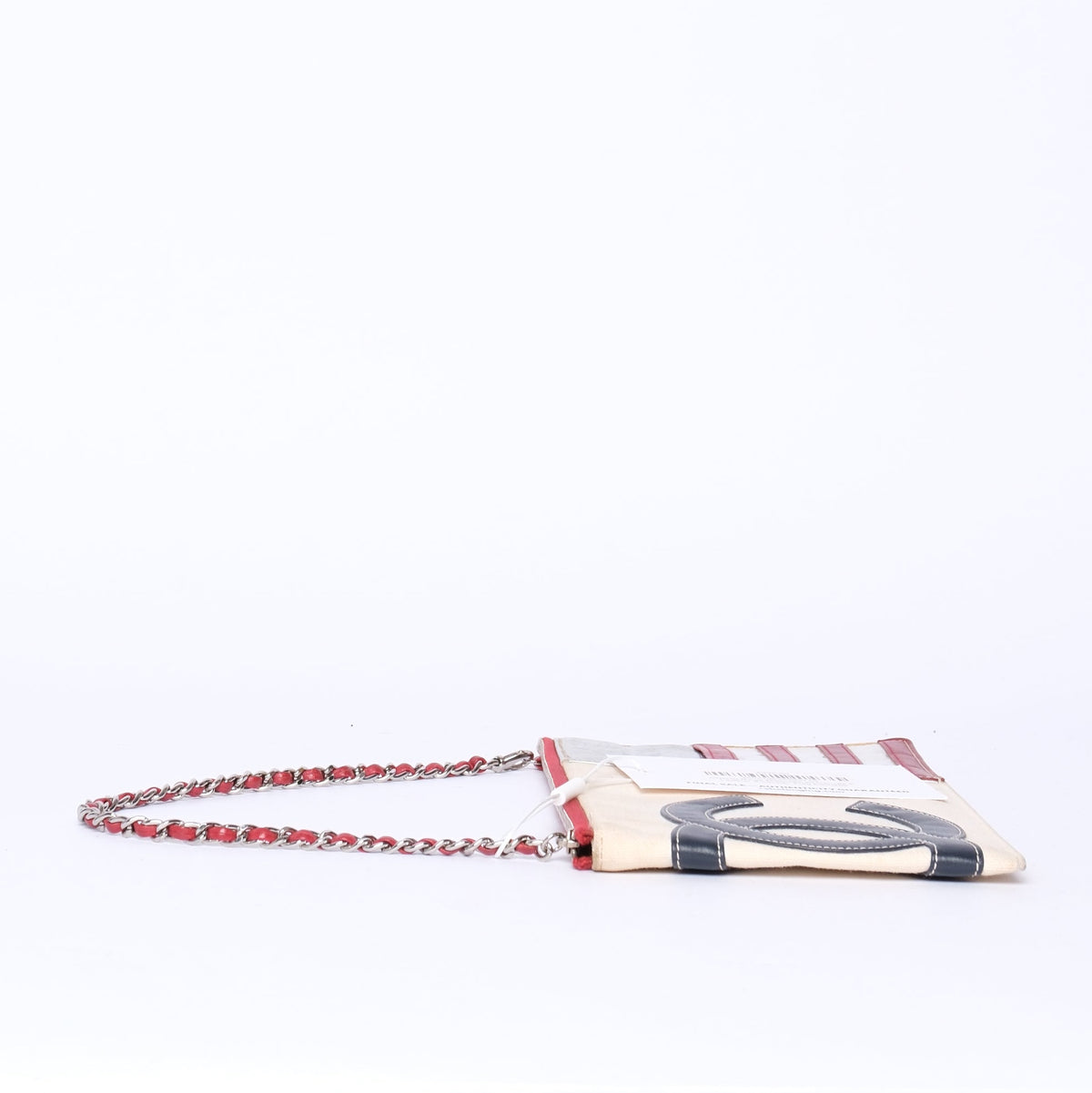 Chanel Beige Multicolored Canvas & Leather American Flag Pochette
