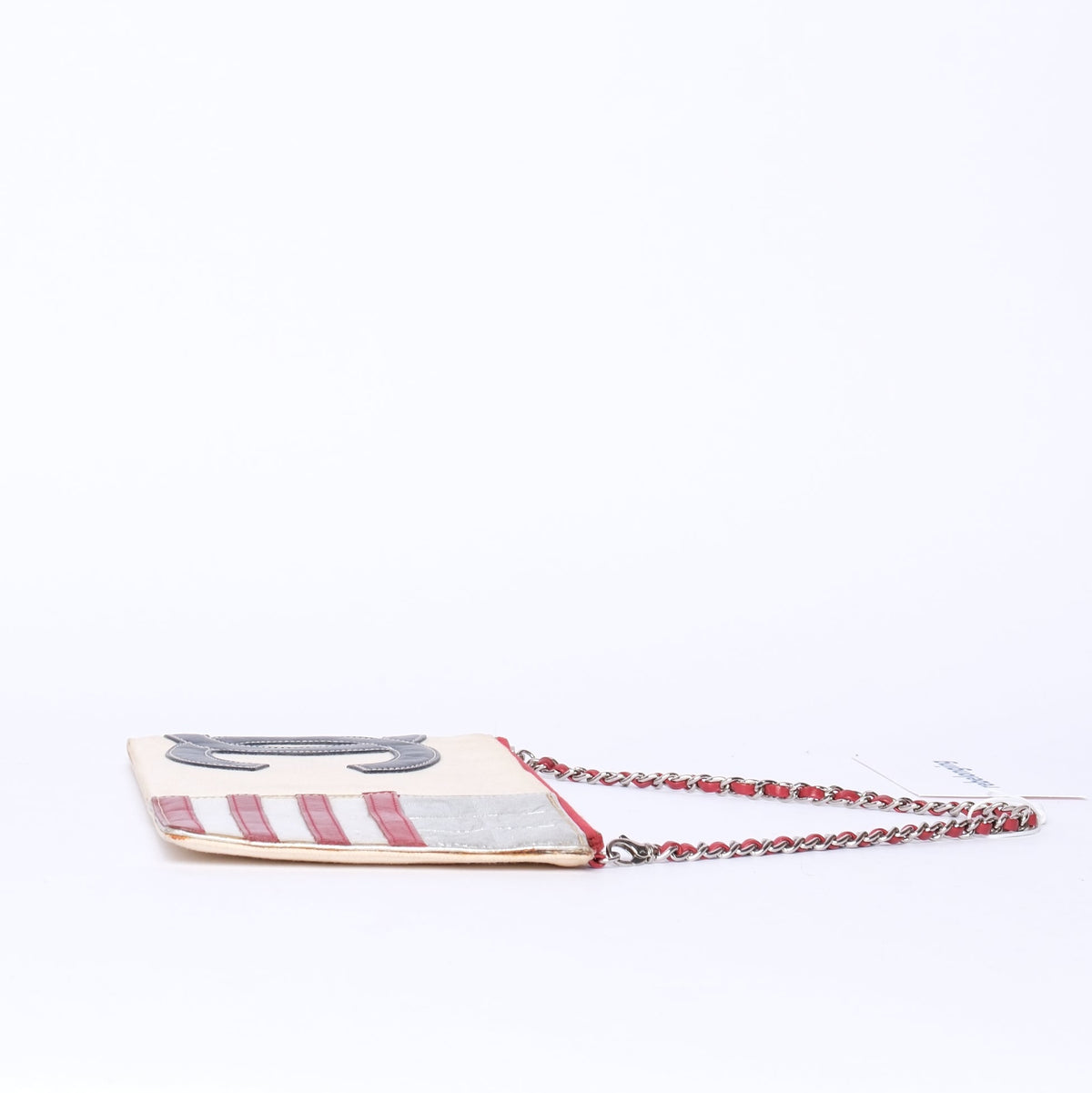 Chanel Beige Multicolored Canvas & Leather American Flag Pochette