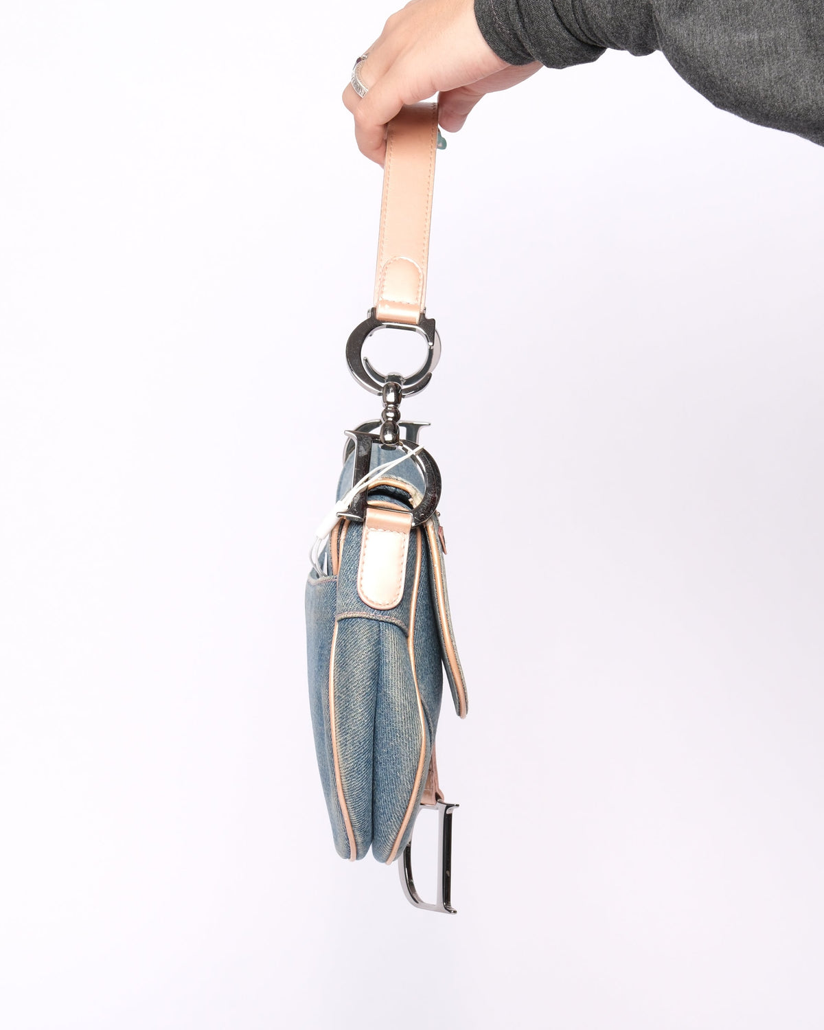 Christian Dior Denim & Leather Saddle Shoulder Bag