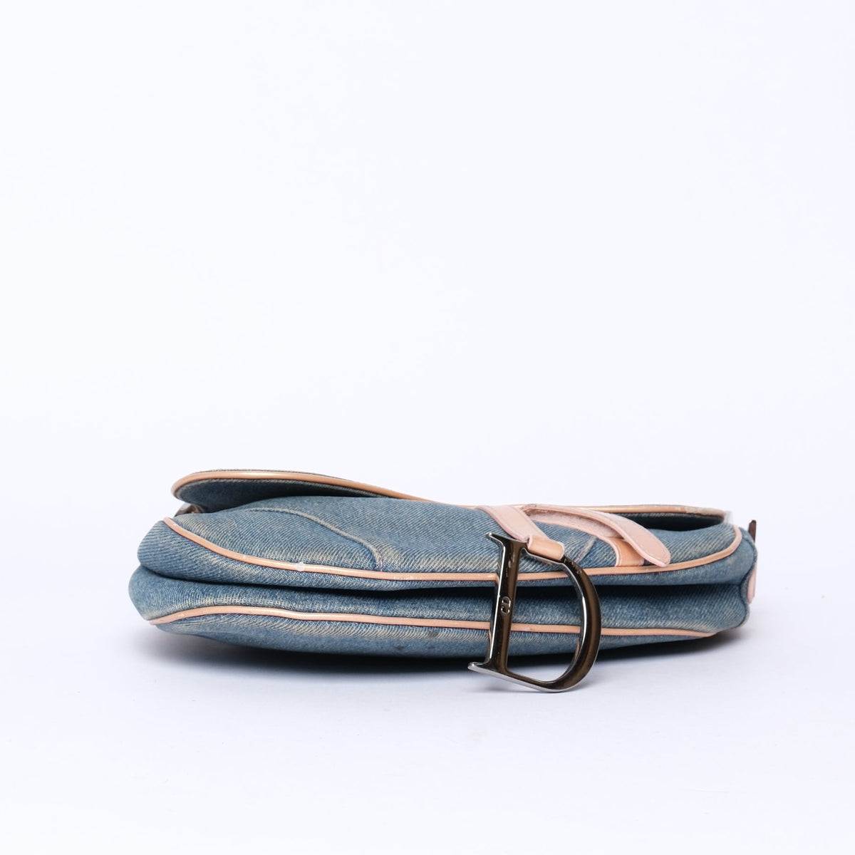 Christian Dior Denim & Leather Saddle Shoulder Bag