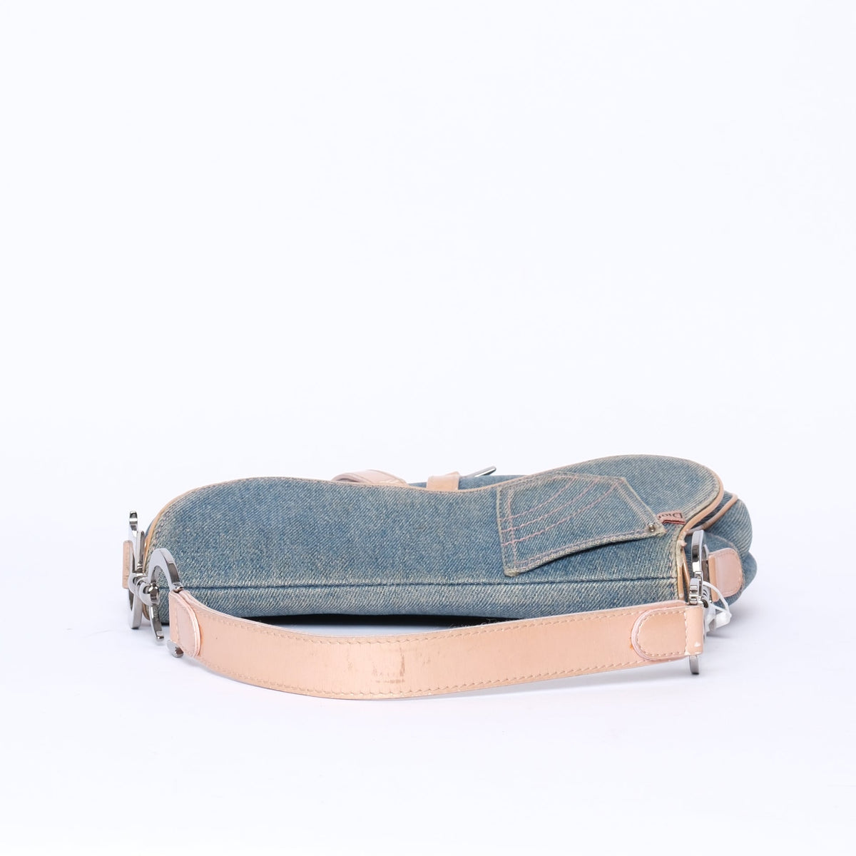 Christian Dior Denim & Leather Saddle Shoulder Bag