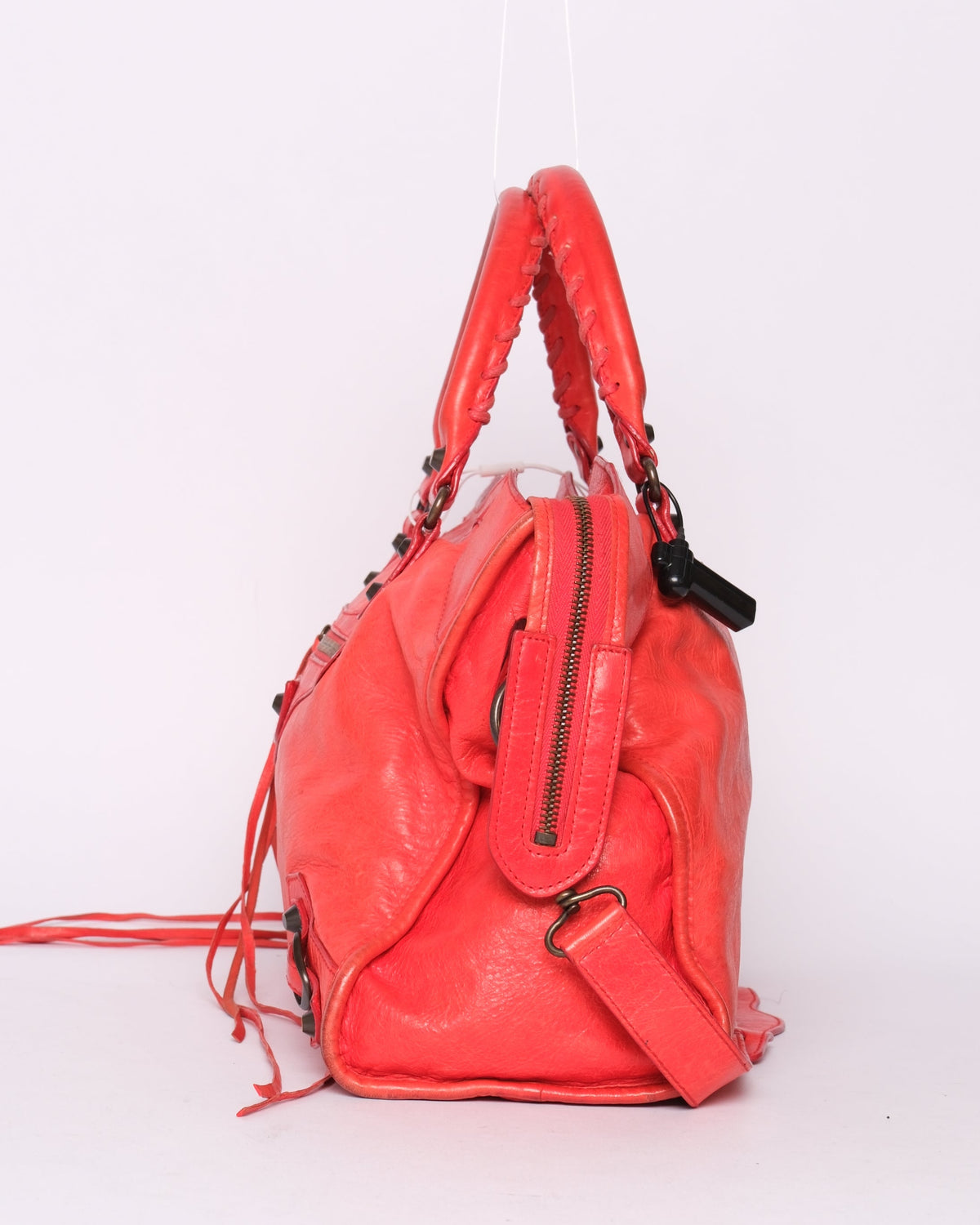 Balenciaga Fire Red City Bag w/ Bronze Hardware
