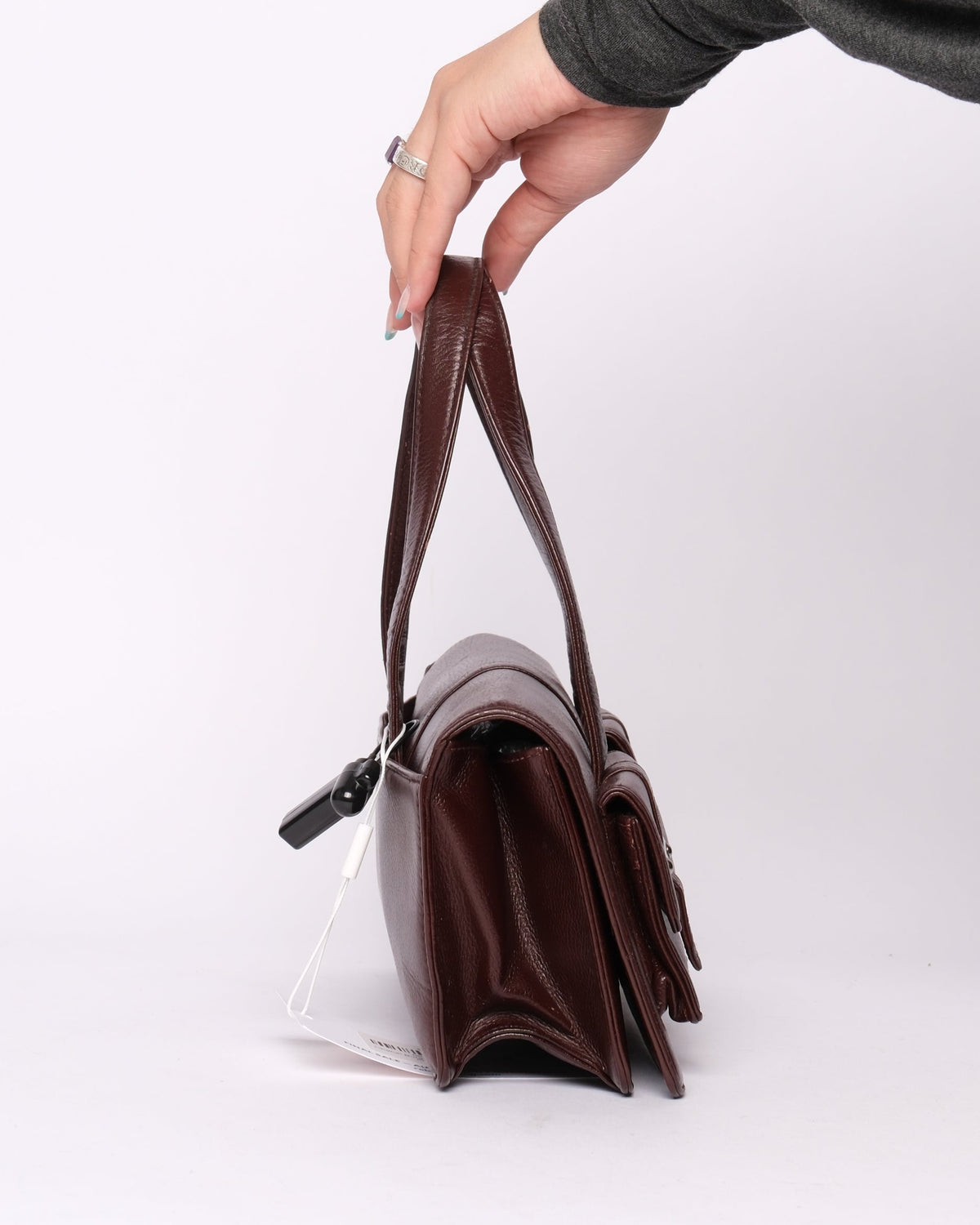 Chanel Burgundy Top Handle Double Pocket Tote Bag