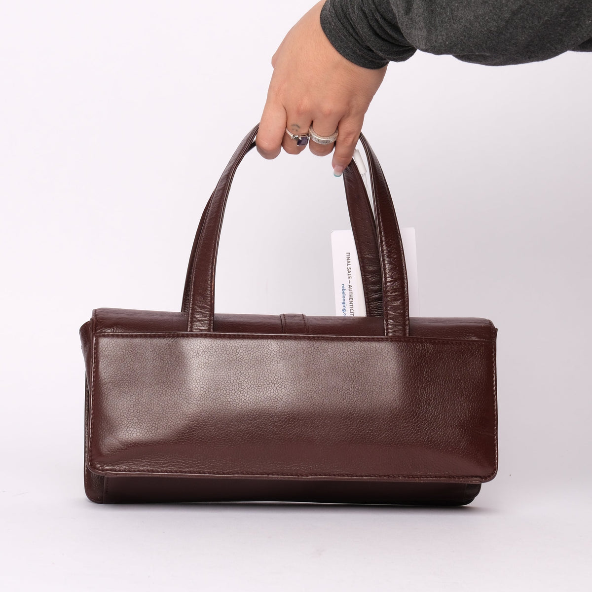 Chanel Burgundy Top Handle Double Pocket Tote Bag