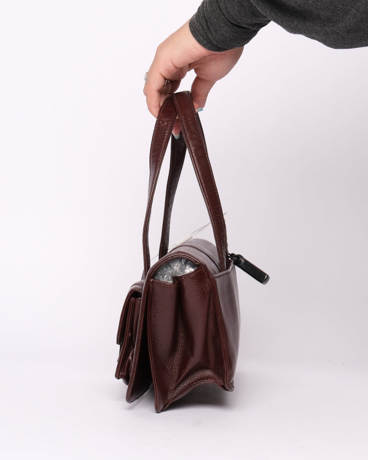 Chanel Burgundy Top Handle Double Pocket Tote Bag