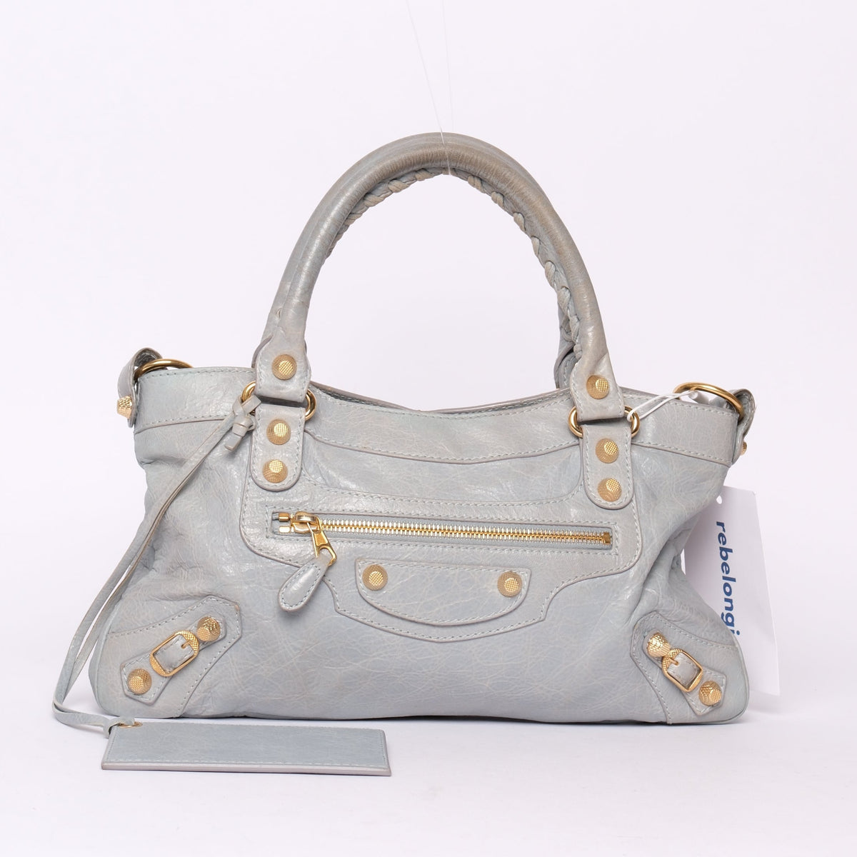 Balenciaga Light Blue Leather "First" City Bag SHW