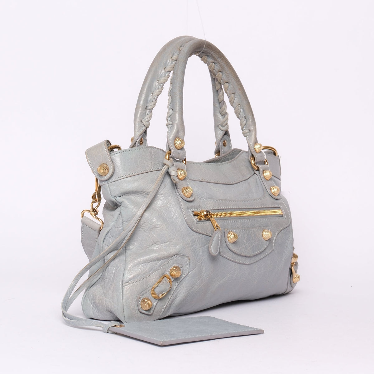Balenciaga Light Blue Leather "First" City Bag SHW