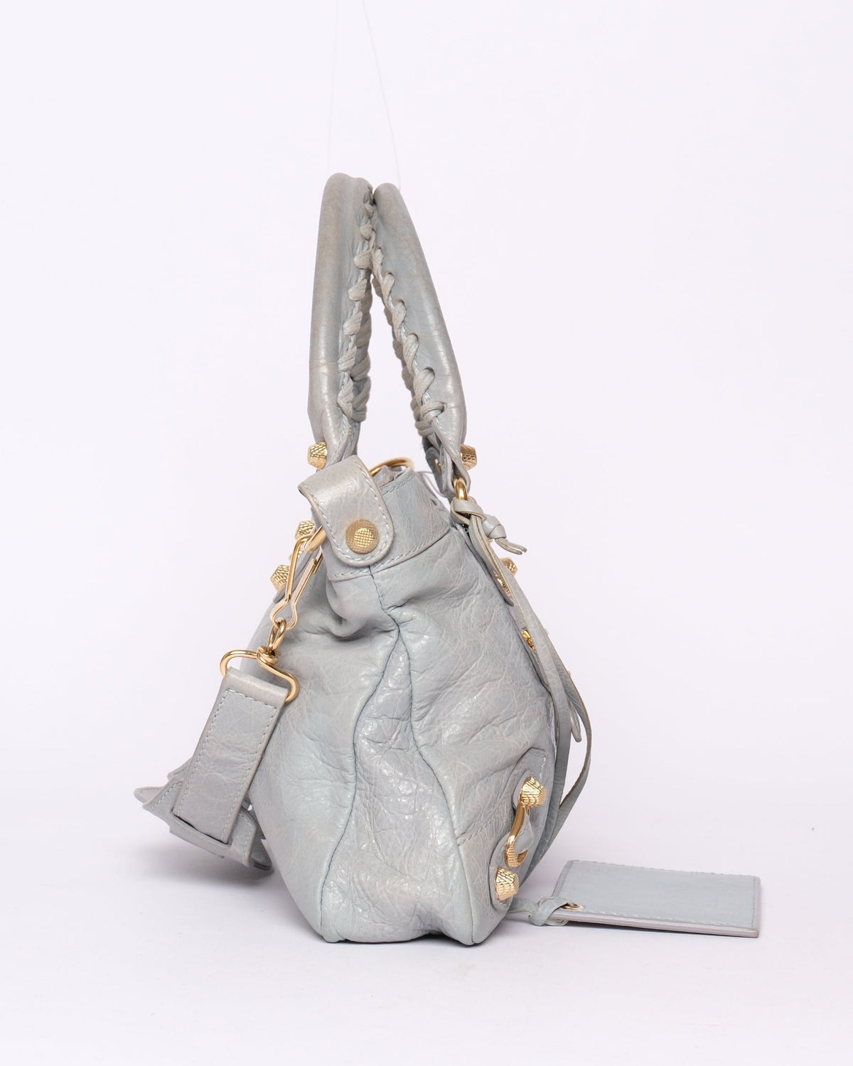 Balenciaga Light Blue Leather "First" City Bag SHW