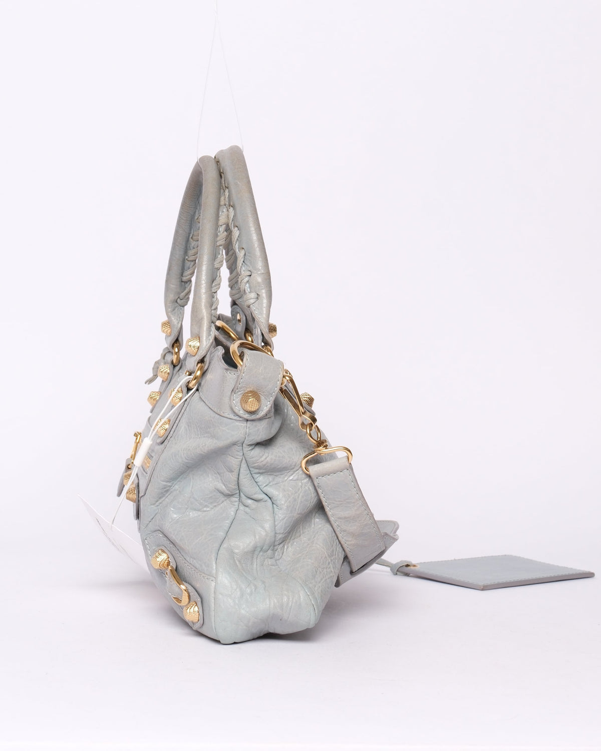 Balenciaga Light Blue Leather "First" City Bag SHW