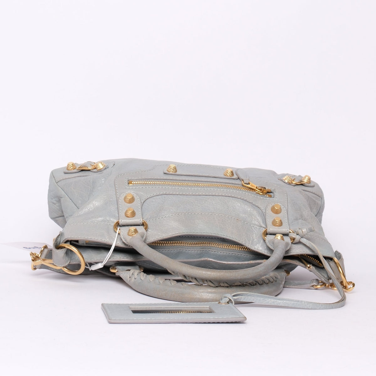 Balenciaga Light Blue Leather "First" City Bag SHW