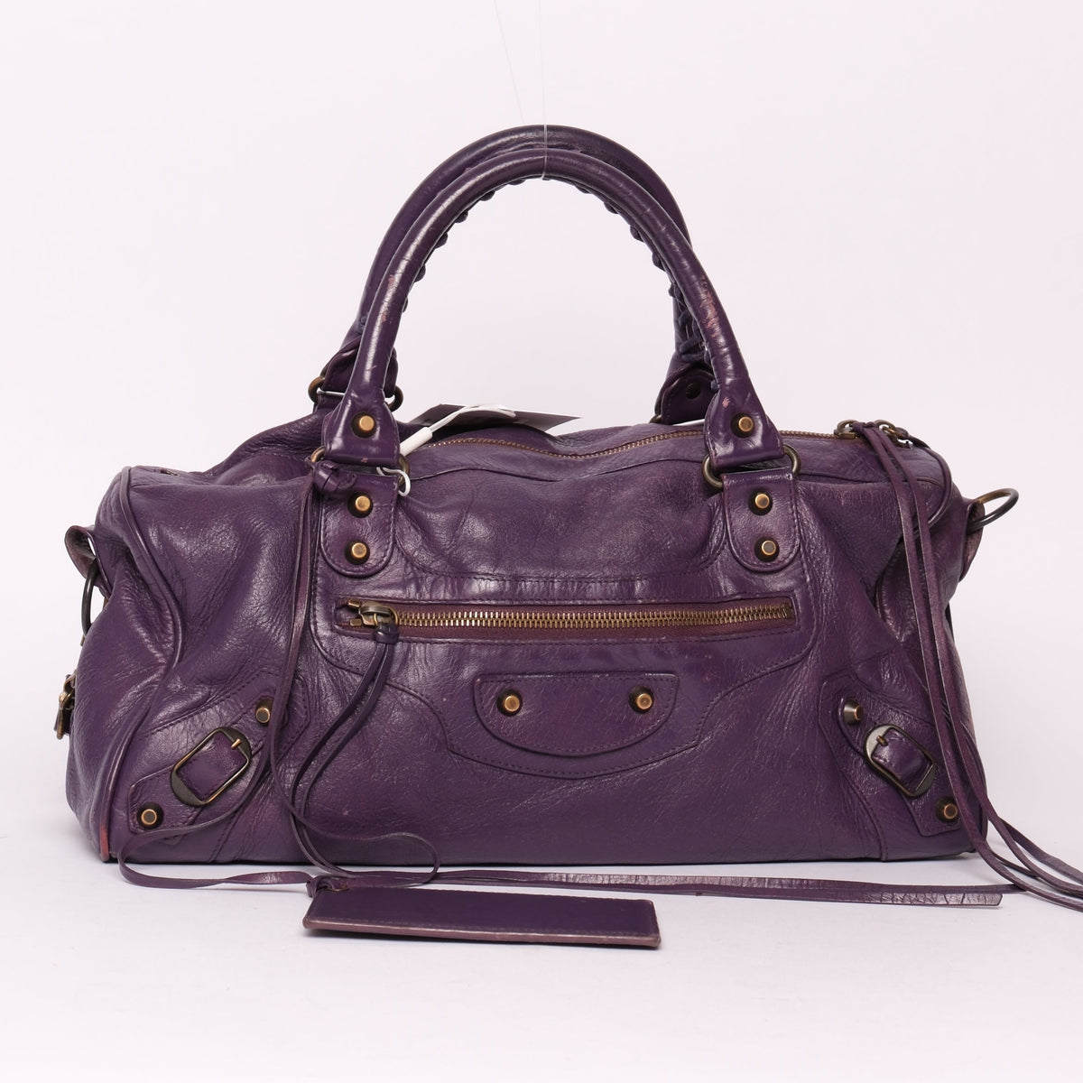 Balenciaga Purple Twiggy City Bag w/ Bronze Hardware