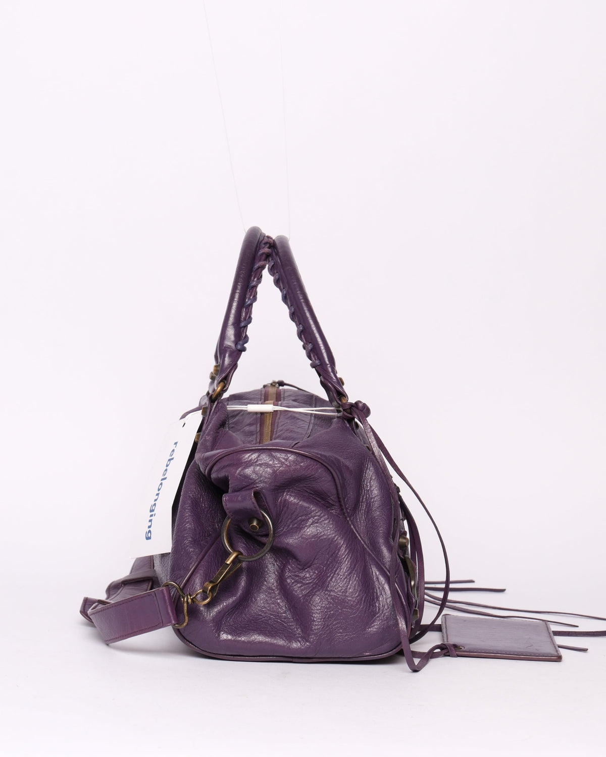 Balenciaga Purple Twiggy City Bag w/ Bronze Hardware