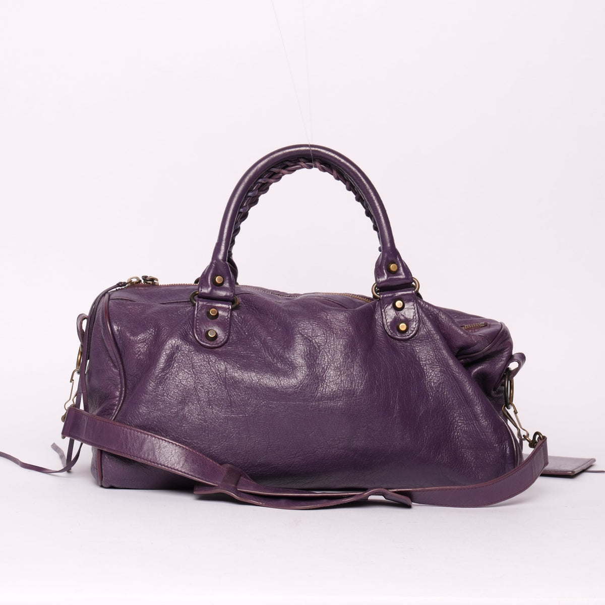 Balenciaga Purple Twiggy City Bag w/ Bronze Hardware