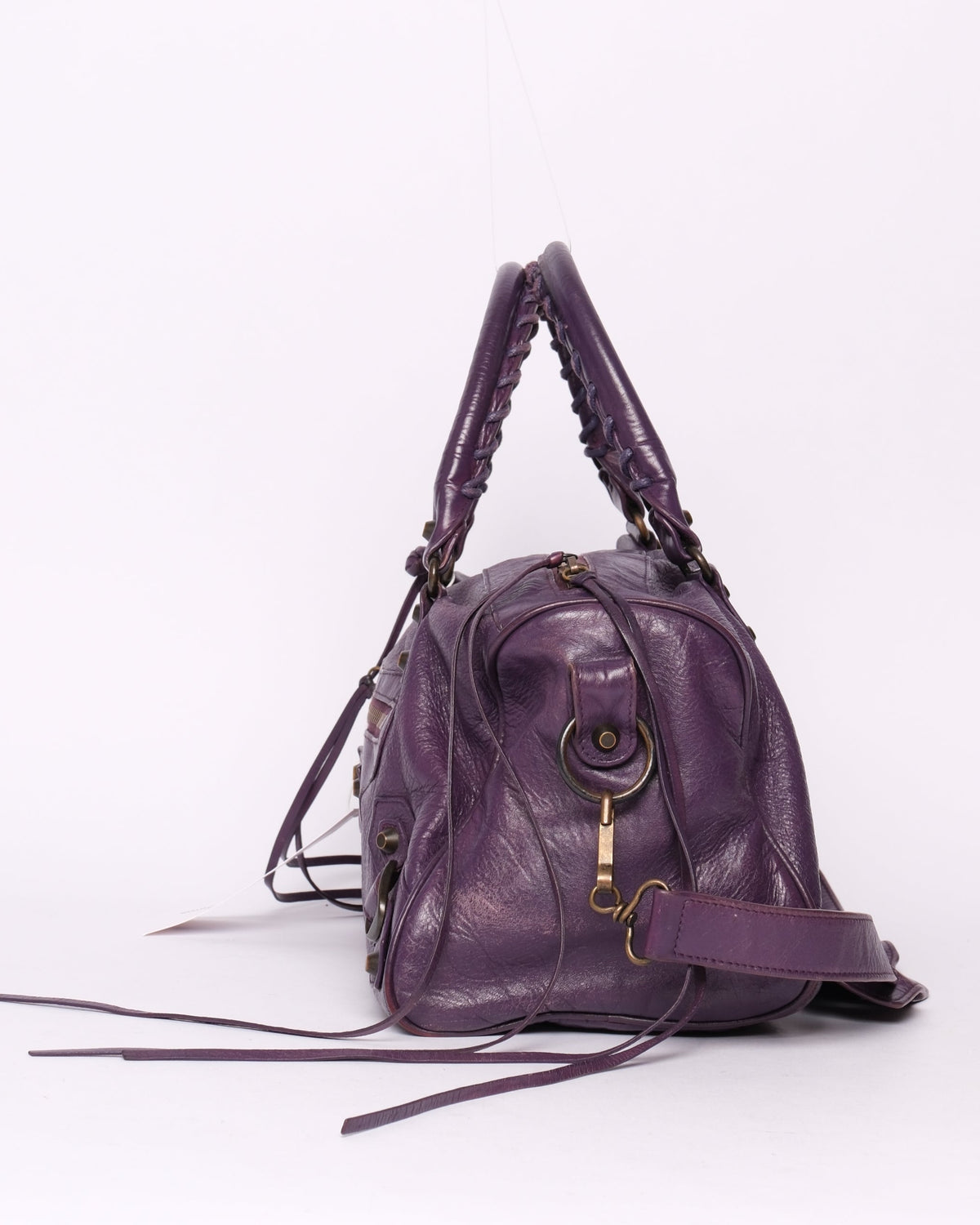 Balenciaga Purple Twiggy City Bag w/ Bronze Hardware