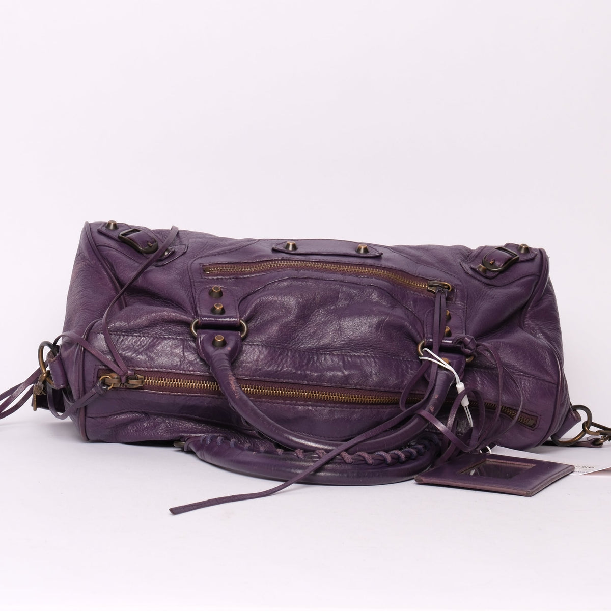 Balenciaga Purple Twiggy City Bag w/ Bronze Hardware
