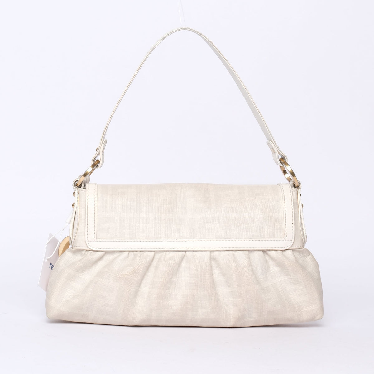 Fendi White PVC Zucca Monogram Chef Shoulder Bag