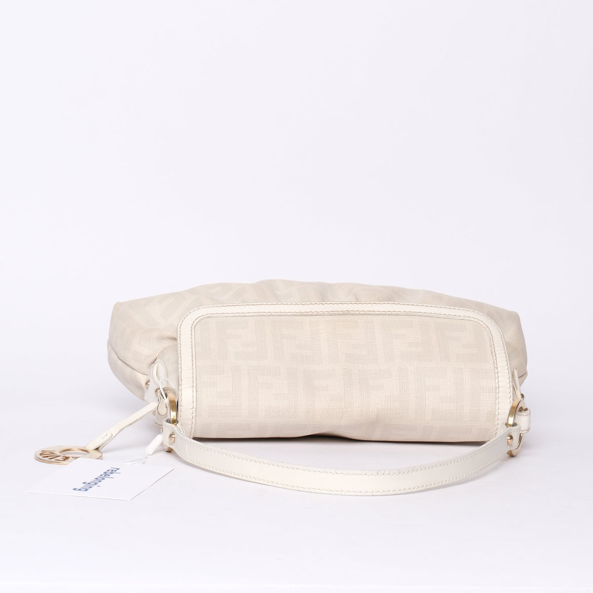 Fendi White PVC Zucca Monogram Chef Shoulder Bag