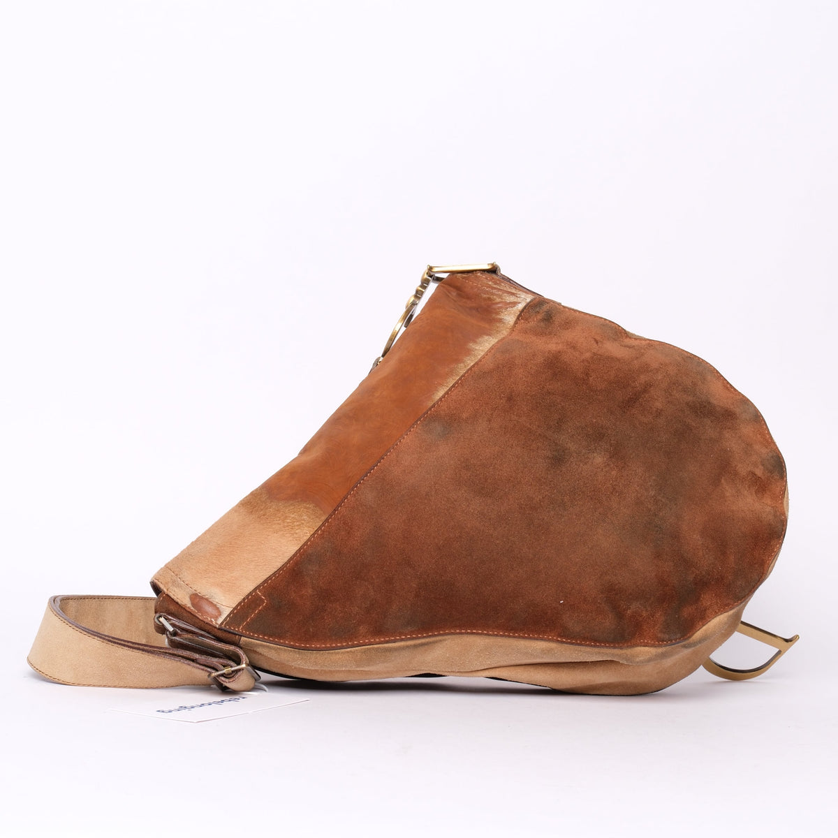 RARE Christian Dior Mixed Media Ponyhair Western Jumbo Crossbody Saddle Bag