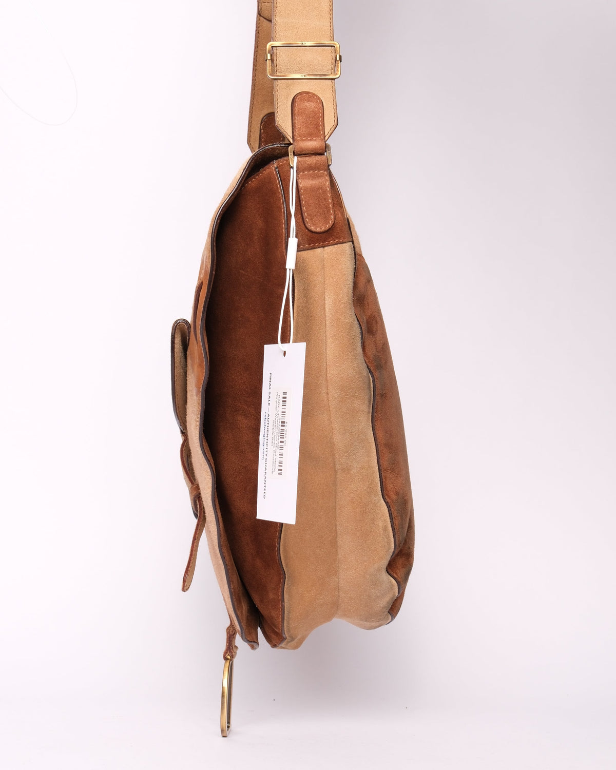 RARE Christian Dior Mixed Media Ponyhair Western Jumbo Crossbody Saddle Bag