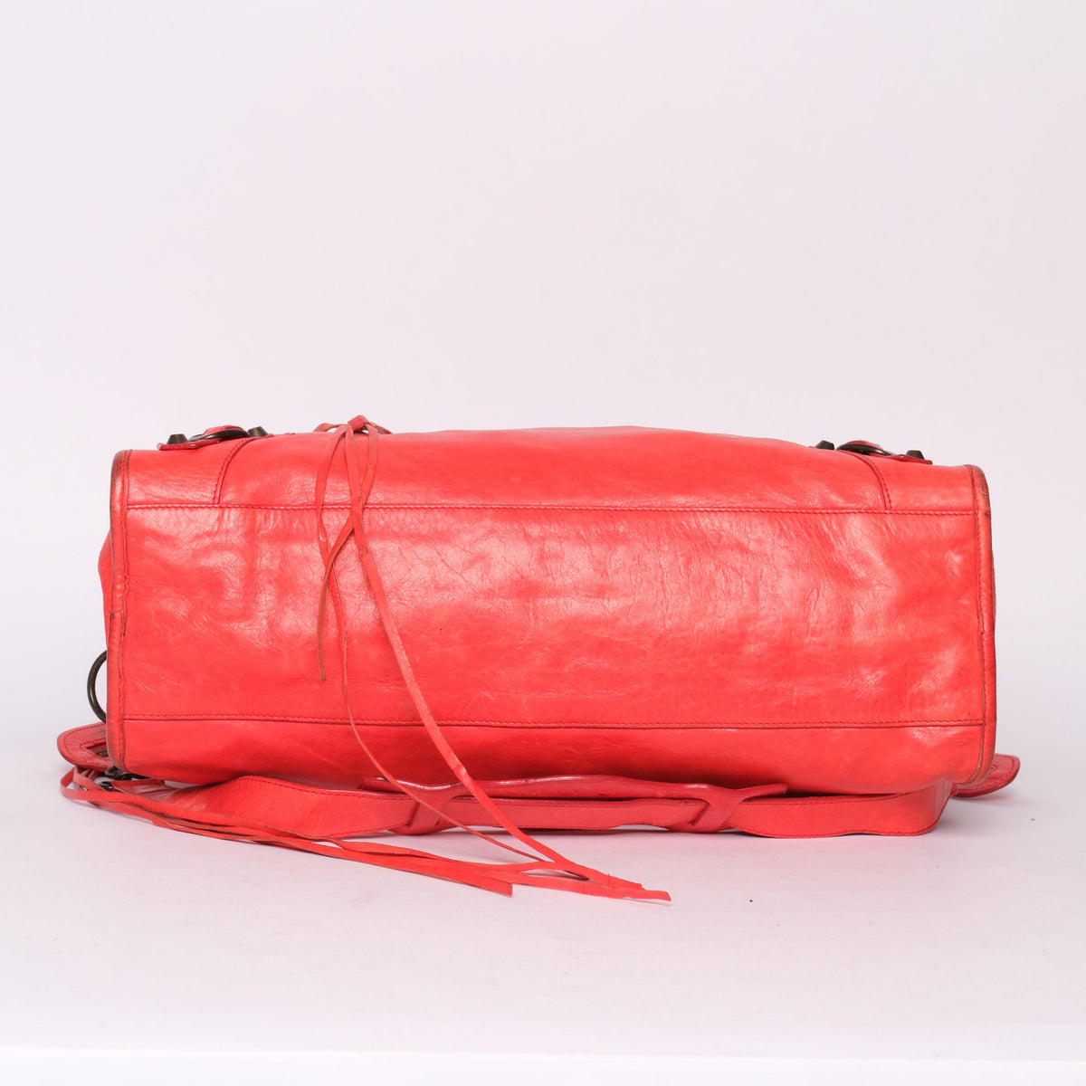Balenciaga Fire Red City Bag w/ Bronze Hardware