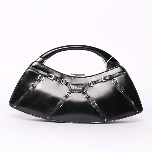 Christian Dior Leather Bondage Top Handle Bag