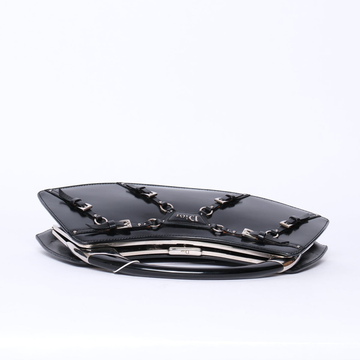 Christian Dior Leather Bondage Top Handle Bag