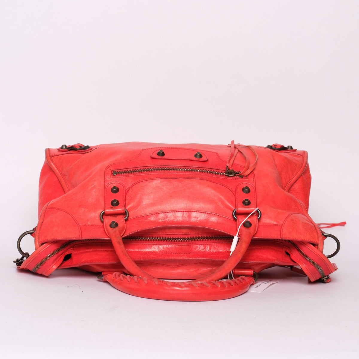 Balenciaga Fire Red City Bag w/ Bronze Hardware