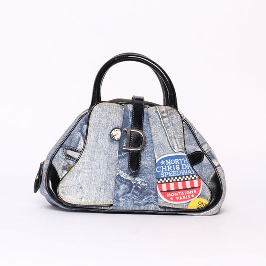 Christian Dior Denim Mini Double Saddle Bowler