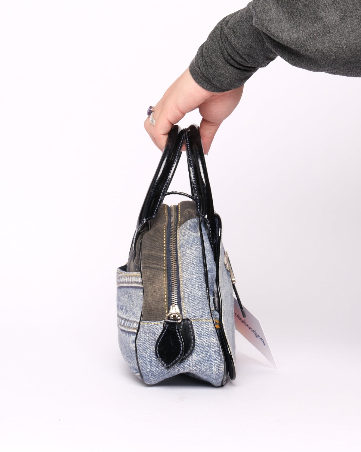 Christian Dior Denim Mini Double Saddle Bowler