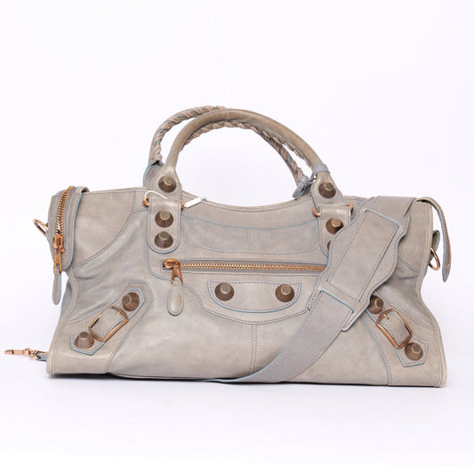 Balenciaga Light Blue Leather "Part-Time" w/ Giant GHW