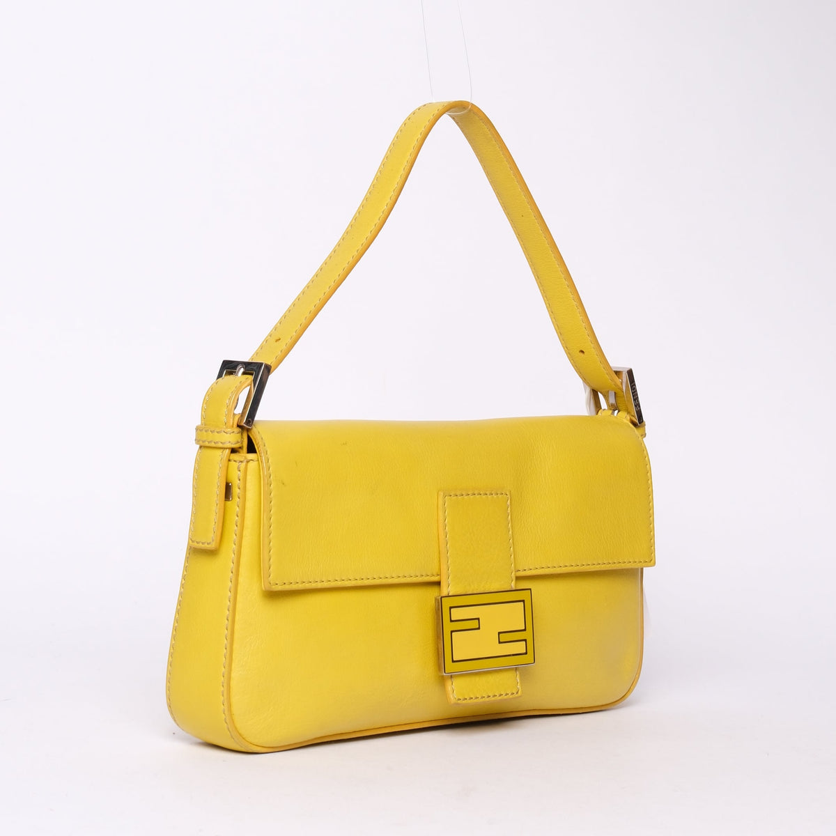 Fendi Yellow Leather Baguette